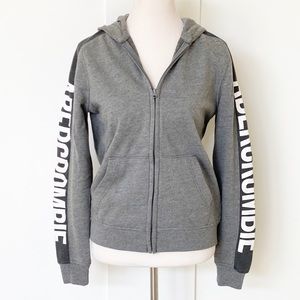 NWT Abercrombie Kids Gray Zip Up Hoodie Size 15/16